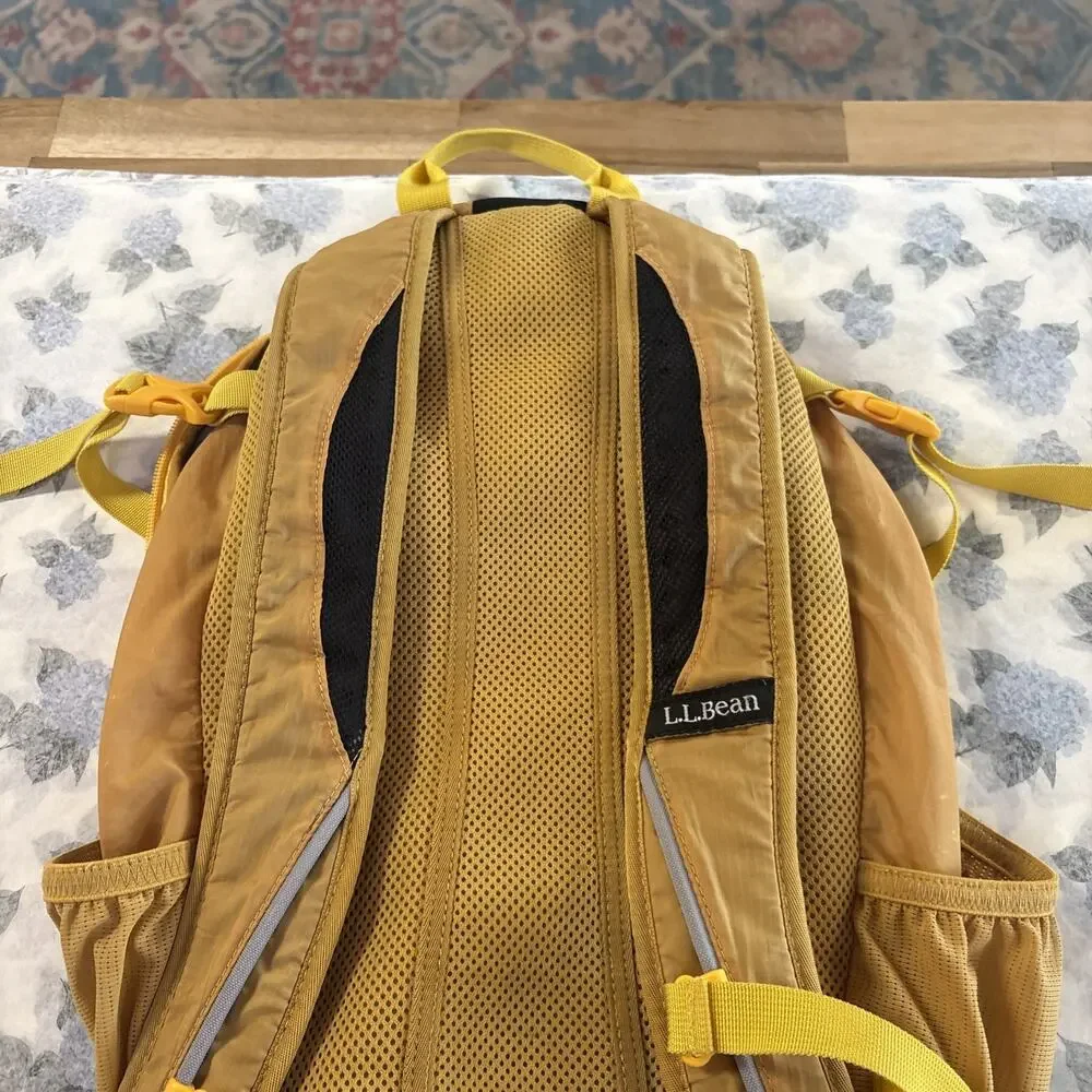 LL Bean Yellow Stowaway Backpack￼